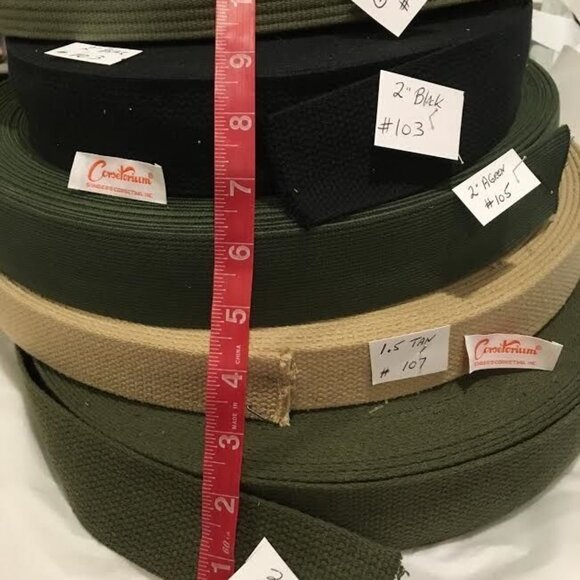10ft long 1.5" wide military OD green cotton strap webbing belt replace repair - Picture 4 of 4